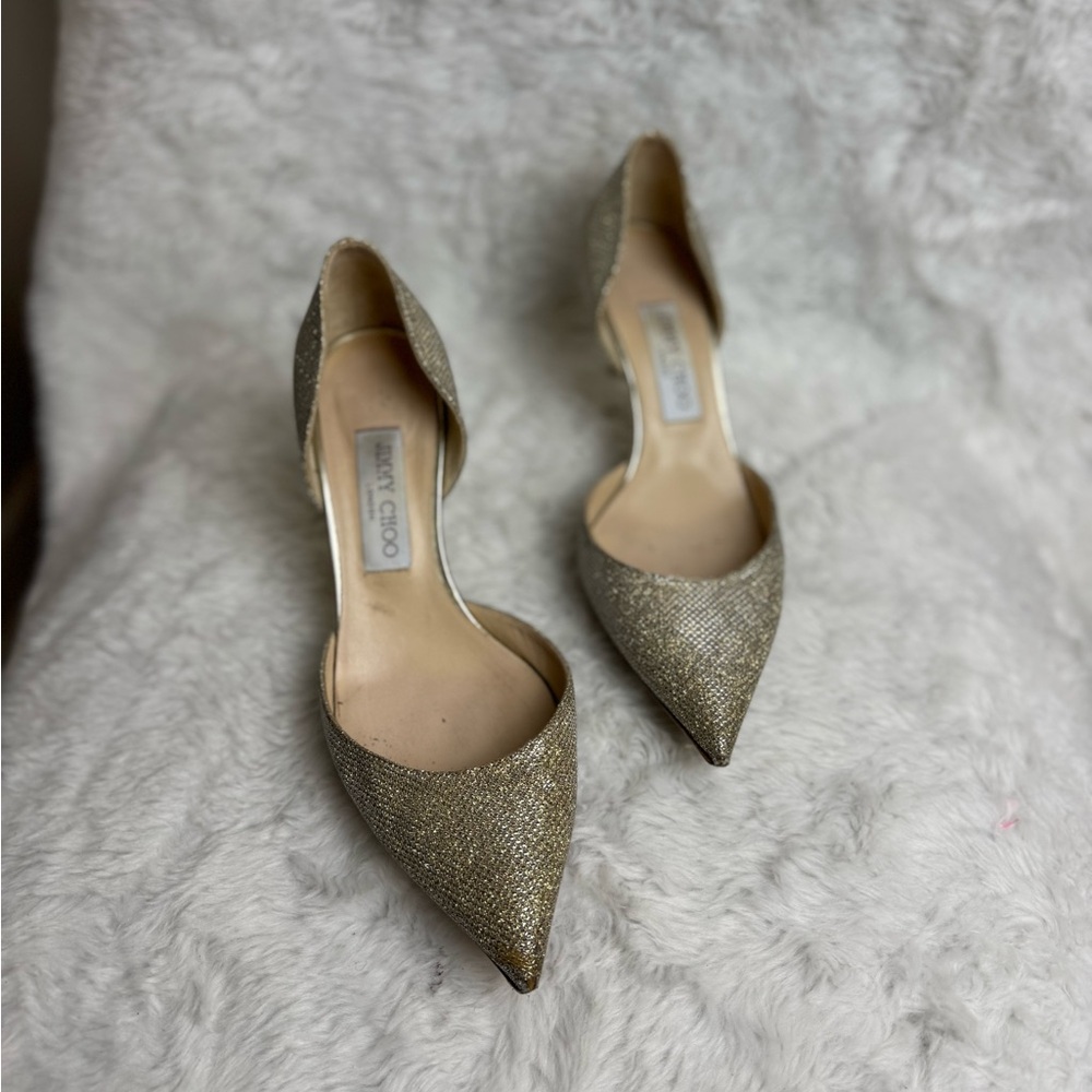 Jimmy Choo Addison 85mm gold goddess heels